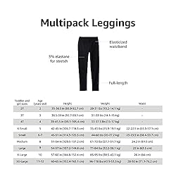 Amazon Essentials Toddler Girls' Leggings, Pack of