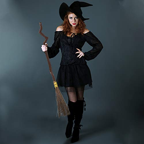 Skeleteen Witch Broomstick Costume Accessories Realistic Wizard