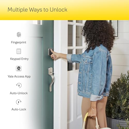 Yale Security Assure Lock 2 Touch Deadbolt, Black Suede Keyed Smart Entry Door Lock with Wi-Fi Connected Keypad and Fingerprint Scanner for Code Entry and Remote Access, YRD410-F-WF1-BSP