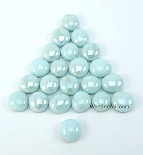 Gentle Blue Glass Bead Tokens 17-19mm Wondertrail