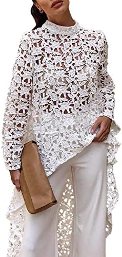 PRETTYGARDEN Women's Lantern Long Sleeve Round Neck High Low