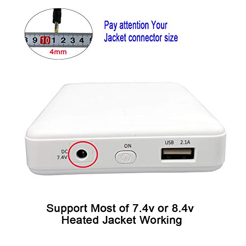 Smarkey 7.4v 5000mAh Heated Jacket Battery with Charger Cable Replacement Backup Pack for Heated