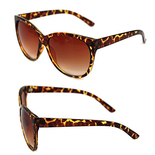 Pop Fashionwear Retro Oversized Cat Eye Poliarized Sunglasses P2431 (Tortoise, Brown)
