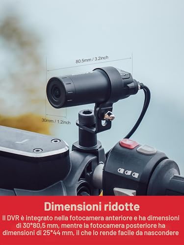 INNOVV K6 Motorcycle Dashcam, Dual Channel QHD 2K+1080P IP67 Waterproof Mini Motorcycle Camera with Wi-Fi, 120¡ã Golden Angel, G-Sensor Detection, Support 256GB (SD Card Not Included)