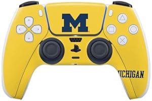 Skinit Decal Gaming skin compatible with PS5 Controller - Officially Licensed University of Michigan M Logo Yellow Design