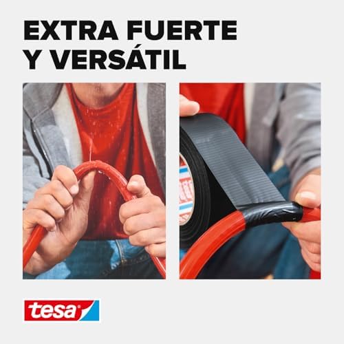 Fita Adesiva Universal Extra Power - Fita Adesiva com Fixação Extra Forte - Fita Multiusos Versátil para Reparações, Fixação, Vedação e Mais - Preto - 3 Rolos - 10 m x 50 mm