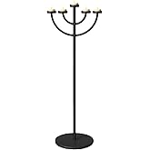 smtyle Floor Candelabra Tall Candle Holders for Wedding Decor Using 5 Tealight Candles with One Large Sturdy Complete Round Base Black Iron