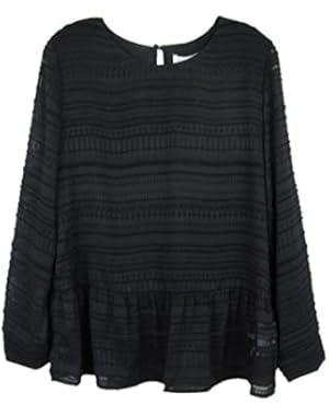 Women's Textured Peplum Blouse