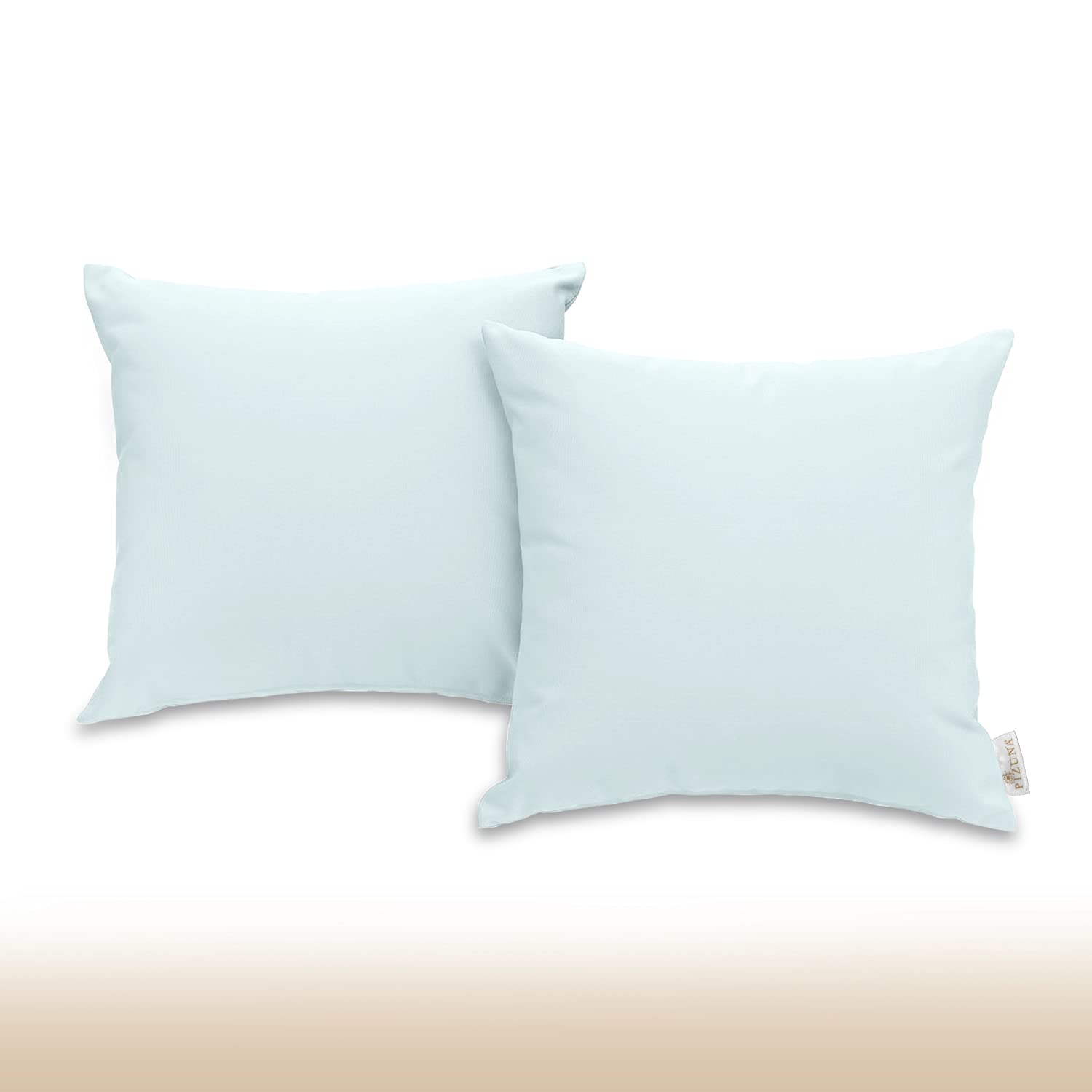 Pizuna 400-Thread-Count-Cotton-Cushion-Cover 45x45 Light Blue, 100% Long Staple Cotton Soft Sateen Light Blue Cushion Covers Set Of 2 for Couch, Sofa Living Room & Bedroom (100% Cotton Cushion Cover)