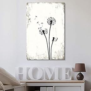 Dandelion Seeds on Rustic Background - Canvas Art Wall Art - 12"x18"