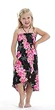 Girl Hawaiian Butterfly Dress in Pink Panel Black Size 6