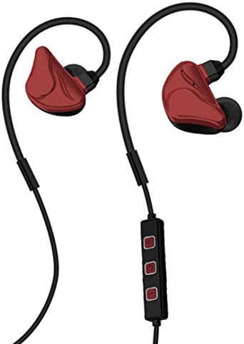 Bluetooth Headphones, Alberoo Wireless Headphones,Sweatproof, Premium Sound with Bass, Noise Cancelling, Ergonomic Design, Secure Fit, Zippered Case, 7 Hrs Playtime with Mic (Red)
