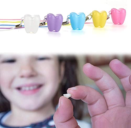 AHXHWKA 100 Pcs Lost Teeth Saver Necklace Tooth Necklaces Container for Lost Teeth Holder Lovely Baby Milk Tooth Storage Box Nice Child Teeth Keepsake