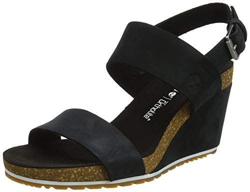 Timberland Capri Sunset Wedge, Sandali con Cinturino alla Caviglia Donna,  Nero ( Black Nubuck), 39.5 EU | Prezzo.it