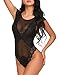 ADOME Sexy Lingerie for Women Lace One Piece Teddy Babydoll Bodysuit,Black 2,Medium
