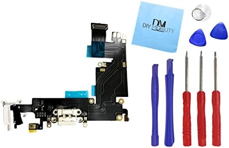 iPhone 6 Plus Replacement Internal Charging Charge Port Flex Cable "Do-It-Yourself" Repair Kit - DIYMOBILITY (White (w/Essential Kit))