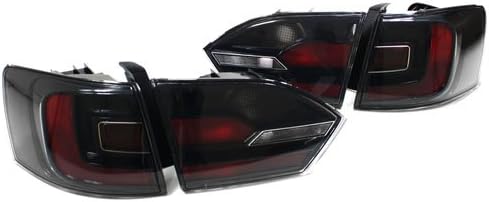 PROMOTORING For 11-14 VW Jetta MK6 Sedan Euro Taillights w/Rear Fogs - Black/Red (2011 2012 2013 2014)