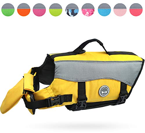Vivaglory Dog Life Jackets with Extra Padding for Dogs, X-Small - Yellow