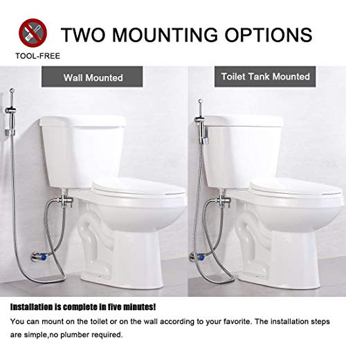 Bidet Sprayer for Toilet Shower,Hand Held Bidet Set Uvish Solid Brass Toilet Sprayer Attachment for Personal Hygiene 5… - Image 3
