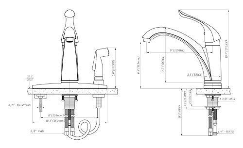 Medina Kitchen Faucet (Brushed Satin Nickel) by Pacific Bay - This Beautiful Upgrade Features a Single Lever, Arc Spout and a Side Sprayer