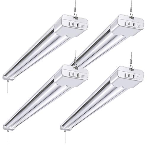 4 Pack 45W 4500 LM Linkable LED Utility Shop Light for Garage, 4 FT, 48