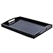 Kidcia Wood Tray with Handle Serving Tray Serving Platters Easy Arrangement Wooden Tray Gift Idea Interior Decoration-Black(14.2x9.1x1.6'')