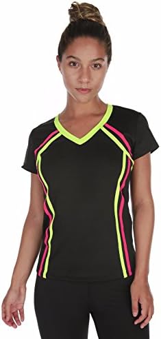 Verscos Women's Stretch Top T-shirt 5176 Medium Lime Yellow/Fuchsia