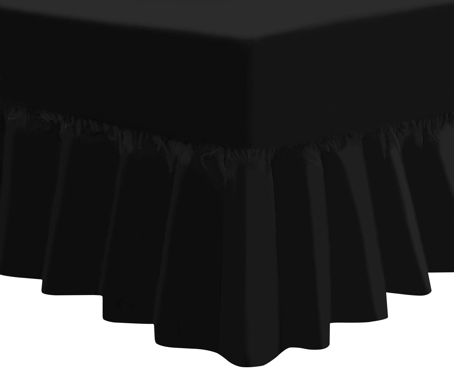 Arizone T180 Percale Standard Fitted Sheet in 14 Colours (Black, Double)