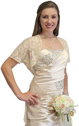 CHAMPAGNE LACE BOLERO, LACE SHRUG, BRIDAL SHRUG, WEDDING JACKET
