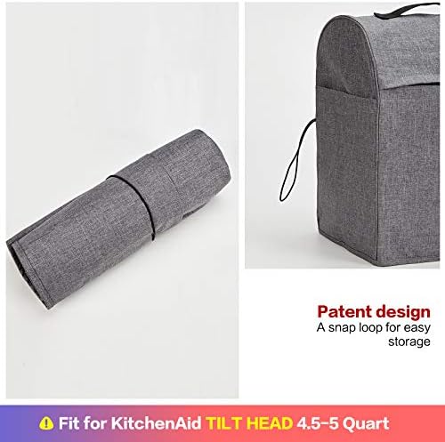 Homest Stand Mixer Cover Compatible With Kitchenaid Tilt Head 4 5 5 Quart Dust Cover With Zipper Pocket For Accessories Grey Patent Design Buy Online At Best Price In Uae Amazon Ae