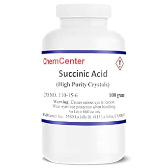 Succinic Acid, Ultra Fine Crystals, 100 Grams