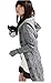 Halife Women's Hooded Knitted Sweater Belted Open Front Cardigan Sweater