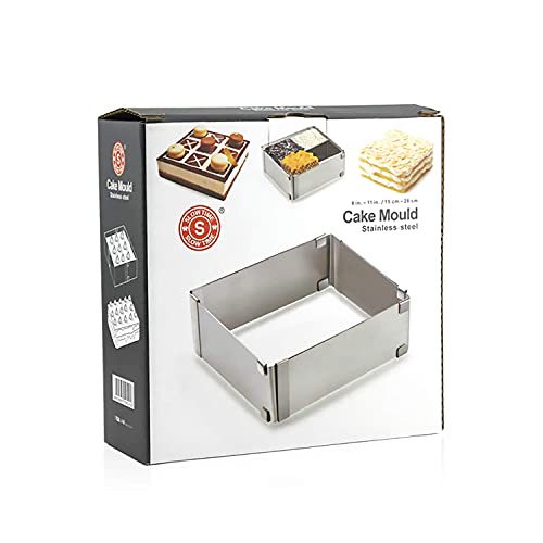 Seporna Square Cake Mold Ring, 611 Inch Adjustable Stainless Steel
