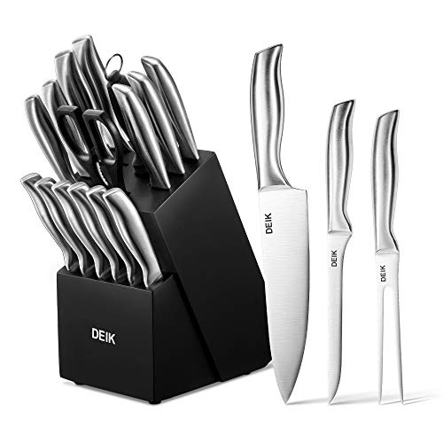 Deik Knife Set, 16Piece Kitchen Knife Set with Wood Block, Knife Block