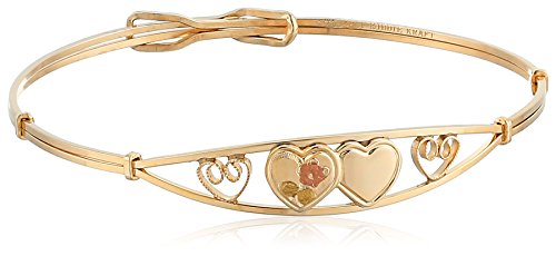 14k Yellow Gold-Filled Children's Engraved Double Heart Adjustable Bracelet