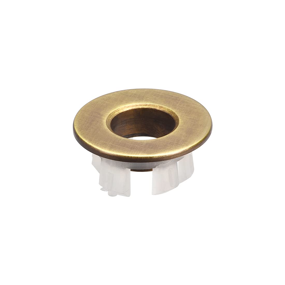 sourcing map Sink Basin Trim Overflow Cover Copper Insert in Hole Round Caps Brass Tone