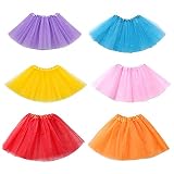 Koogel 6 PCS Multicolor Tutu Skirts,3-Layer Ballet Tutus