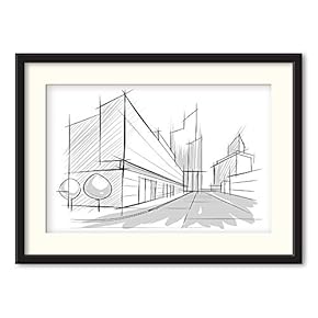 Black Paper Framed Canvas Wall Art for Living Room, Bedroom Black and White Structure Canvas Prints for Home Decoration Ready to Hanging - 23x31 inches