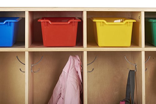 ECR4Kids Birch School Coat Locker for Toddlers and Kids, 5-Section, Natural