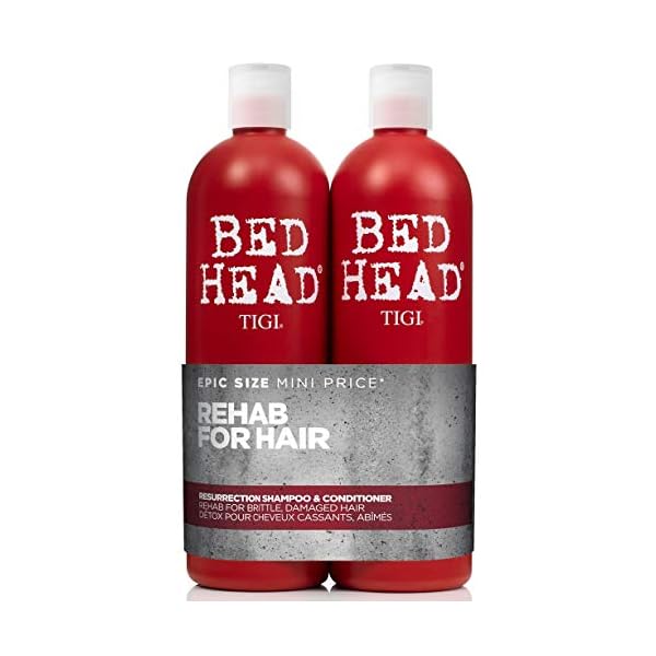 Bed Head by TIGI Resurrection Shampoo and Conditioner for Dry Damaged Hair, 2x750 ml