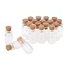 PandaHall 20 stuks Mini Glazen Potjes Flessen met Kurk Stoppers, Bead Containers, ongeveer 18 mm lang, 10 mm in diameter