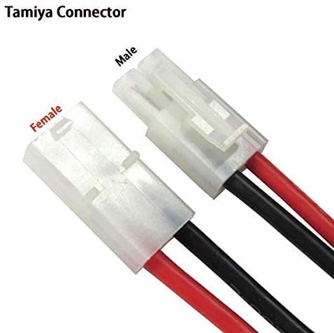 YUNIQUE GREEN-CLEAN-POWER - Deans T to Tamiya Adapter Cable for RC Vehicles and Lipo Batteries, Transparent Red Black - Image 3