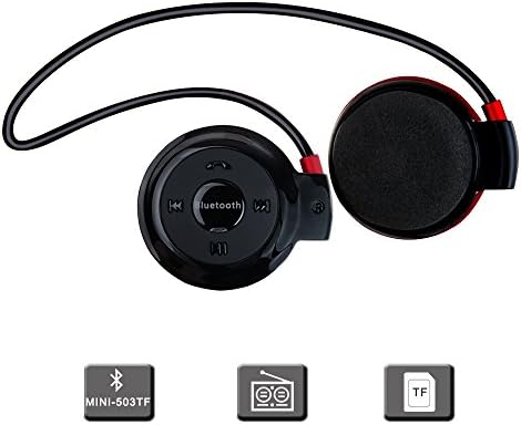 Tocean Sports Bluetooth Earphone Wireless Headphone Sweatproof Headset with Microphone For Running Jogging Walking Climbing Workout Gym - Black Back-Headphone