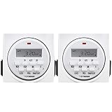 VIVOSUN 2-PACK 7 Day Programmable Digital Timer Switch with 2 Outlets - Accurate & Stable, UL Listed