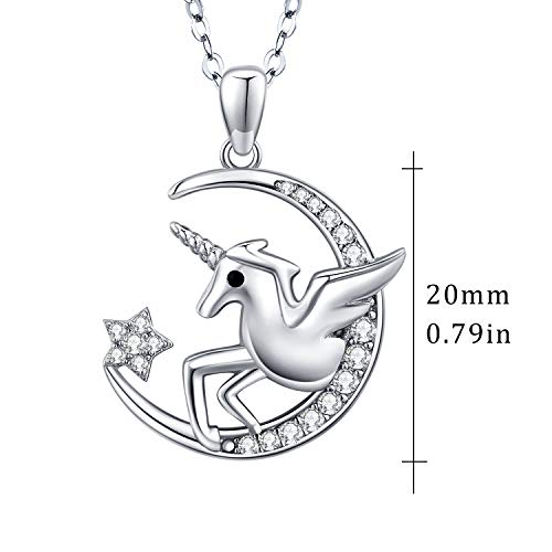 TRISHULA Lovely Unicorn Necklace Moon Pendant Necklace Jewelry Gift for Women
