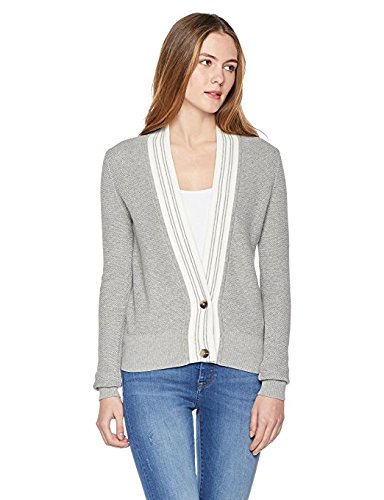Buy True Angel Women's V-Neck Long Sleeve Cardigan XL Lt Grey Htr/White Online at desertcartUAE
