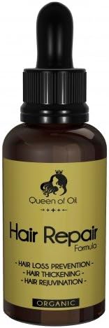 Queen of Oils Organic Hair Repair Oil 50ml For Dry, Thinning Hair Loss, Split End and Heat Damaged Hair