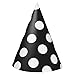 Black Polka Dot Party Hats, 8ct