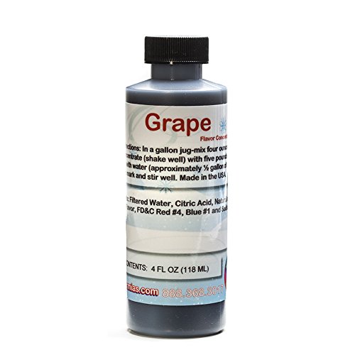 Grape Shaved Ice and Snow Cone Flavor Concentrate 4 Fl Ounce Size