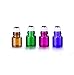 Elfenstall Colorful 20pcs Mini 1ml Roll on Glass Bottle for Essential Oil - Empty Aromatherapy Perfume Bottles - Refillable Slim Sample Vial with Metal Ball Amber Pink Green Purple